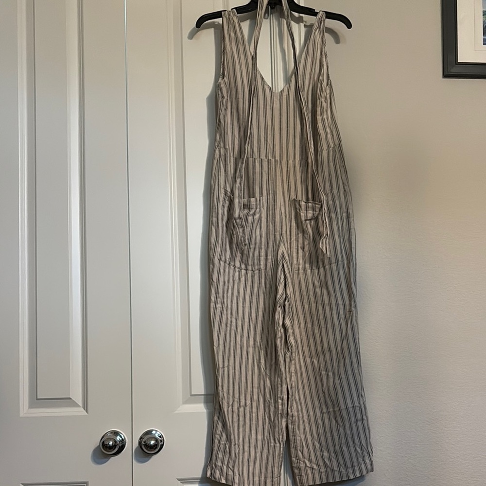Z Supply Tan Sleeveless Jumpsuit with Relaxed Fit